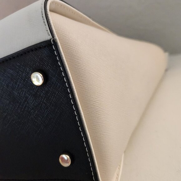 Like New Kate Spade Two-Tone Leather Shoulder Bag Satchel Purse - Picture 9 of 15